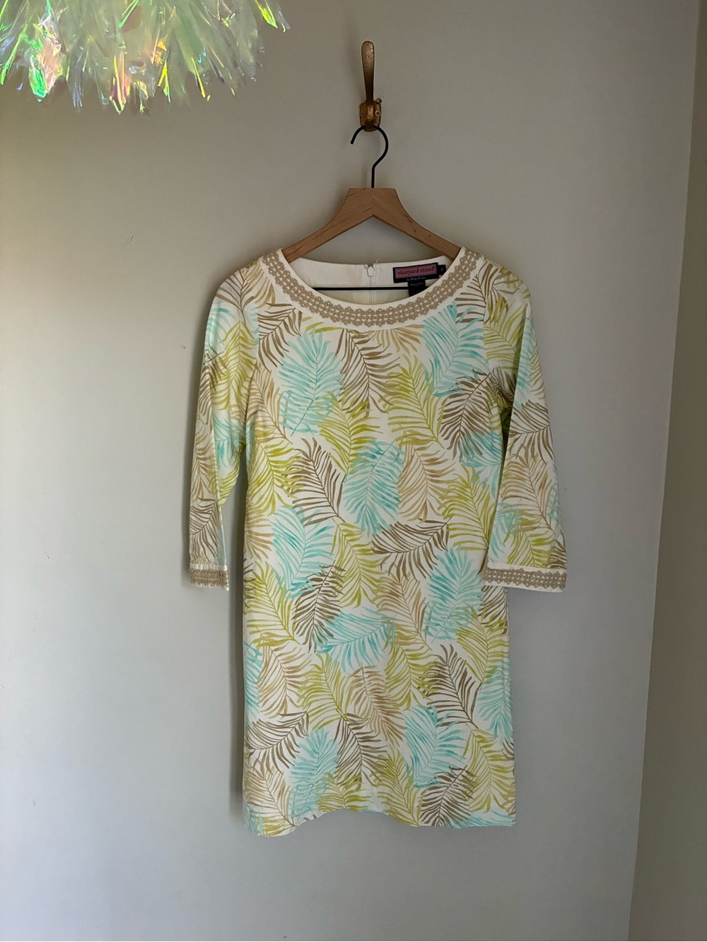 Vineyard Vines Tropical Leaf Cotton Linen Dress Size‎ 0